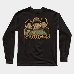 the three Stooges comedy//- vintage retro art Long Sleeve T-Shirt